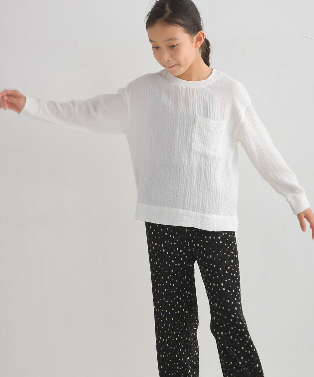 【OMNES】キッズ ダブルガーゼ ポケット付き長袖Tシャツ【7123-4180】