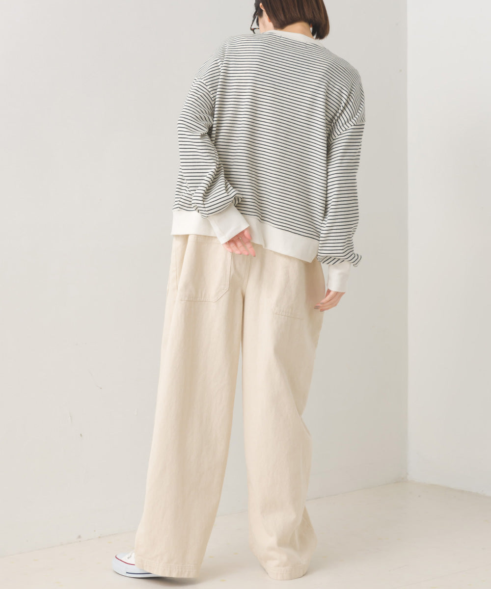 【OMNES】リブボリューム袖カーディガン長袖【7123-5348】