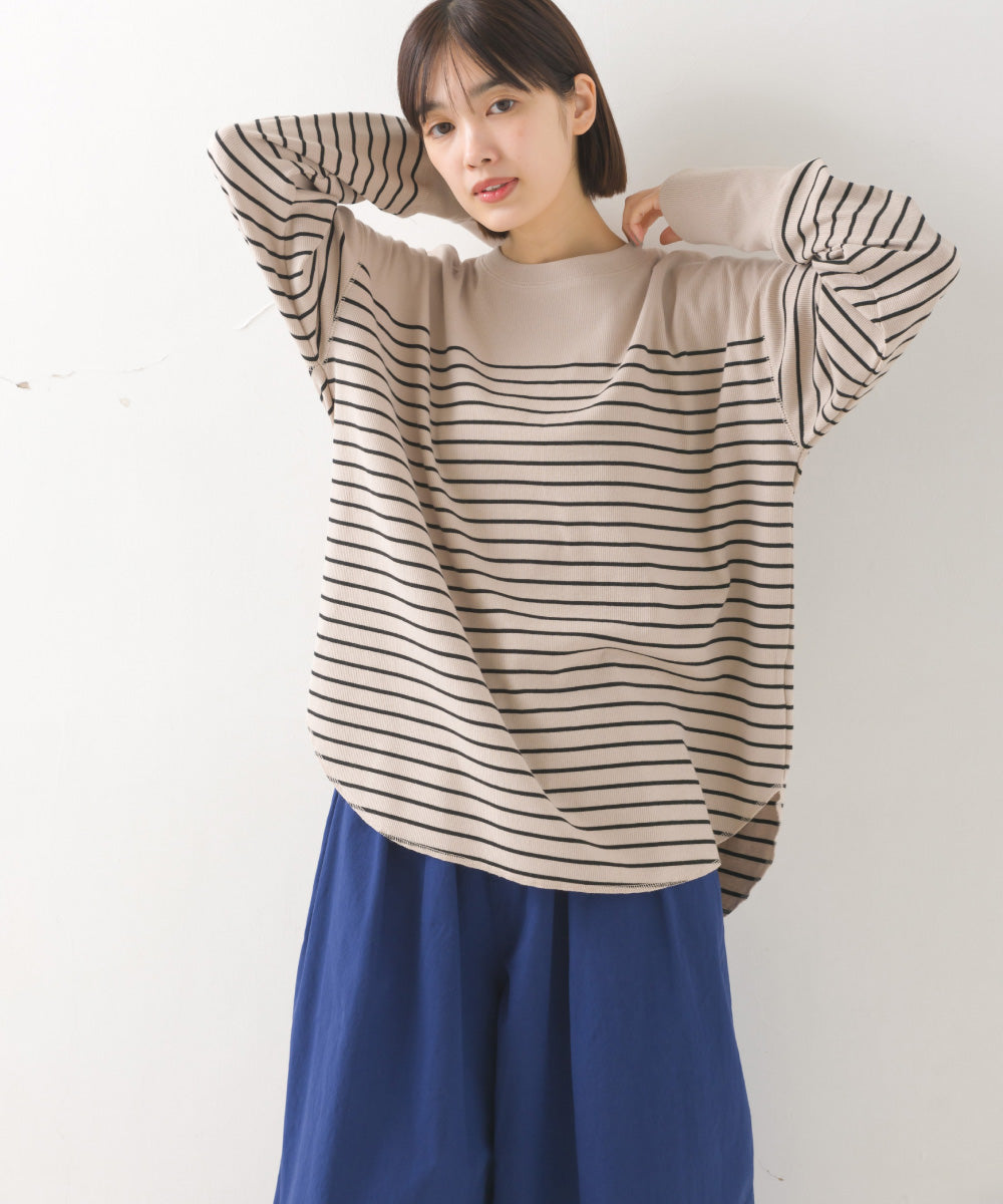 【OMNES】リブ裾ラウンドプルオーバー長袖【7123-5349】