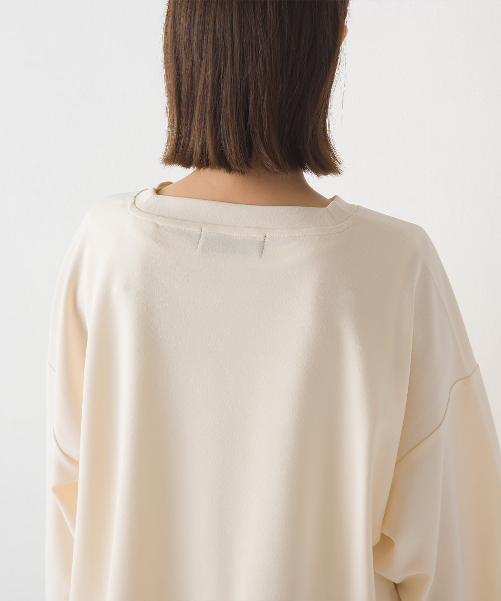 【OMNES】梨地ショート丈裾フレアアンサンブル長袖【7123-5352】