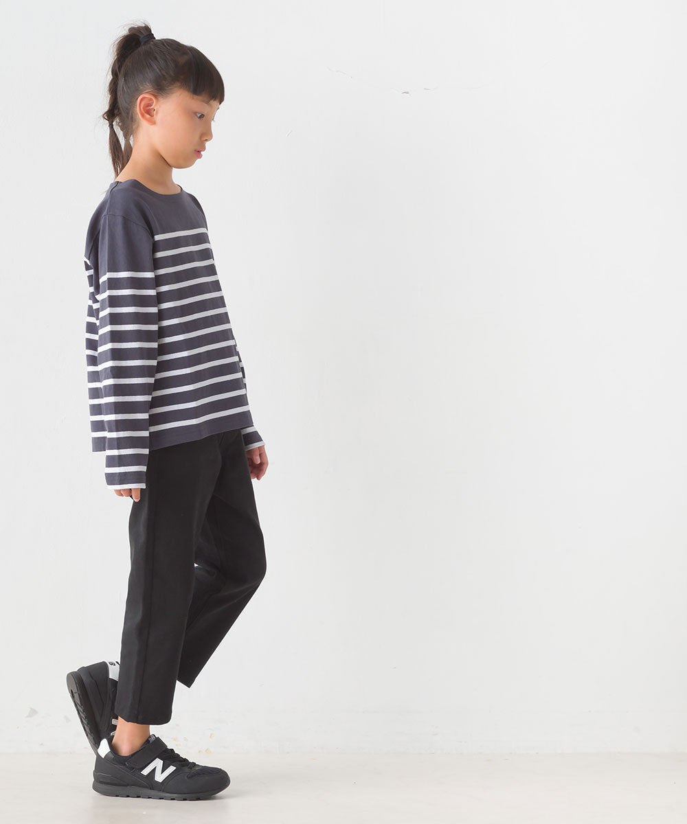 【OMNES】キッズパネルボーダーコットン長袖Tシャツ【7123-5355】