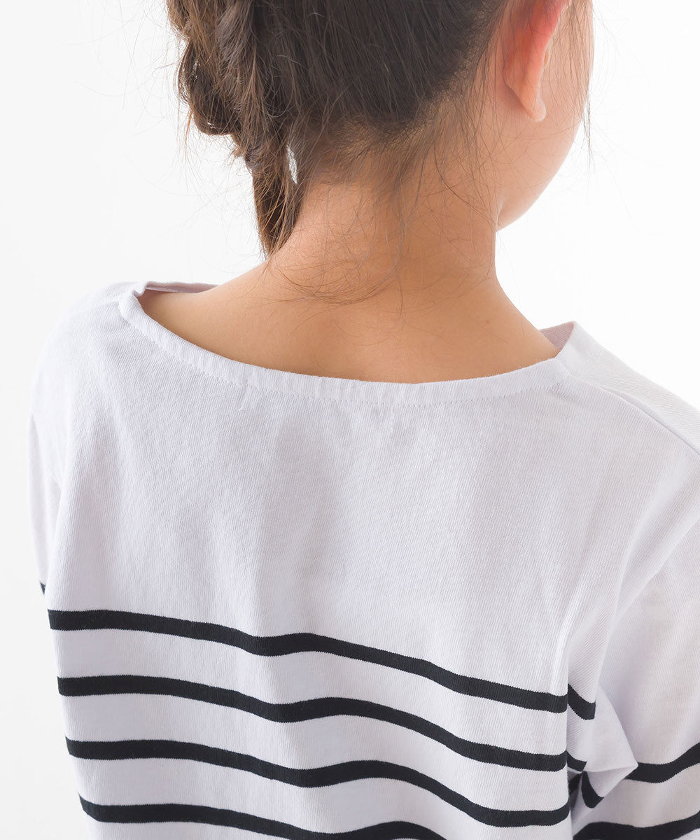 【OMNES】キッズパネルボーダーコットン長袖Tシャツ【7123-5355】