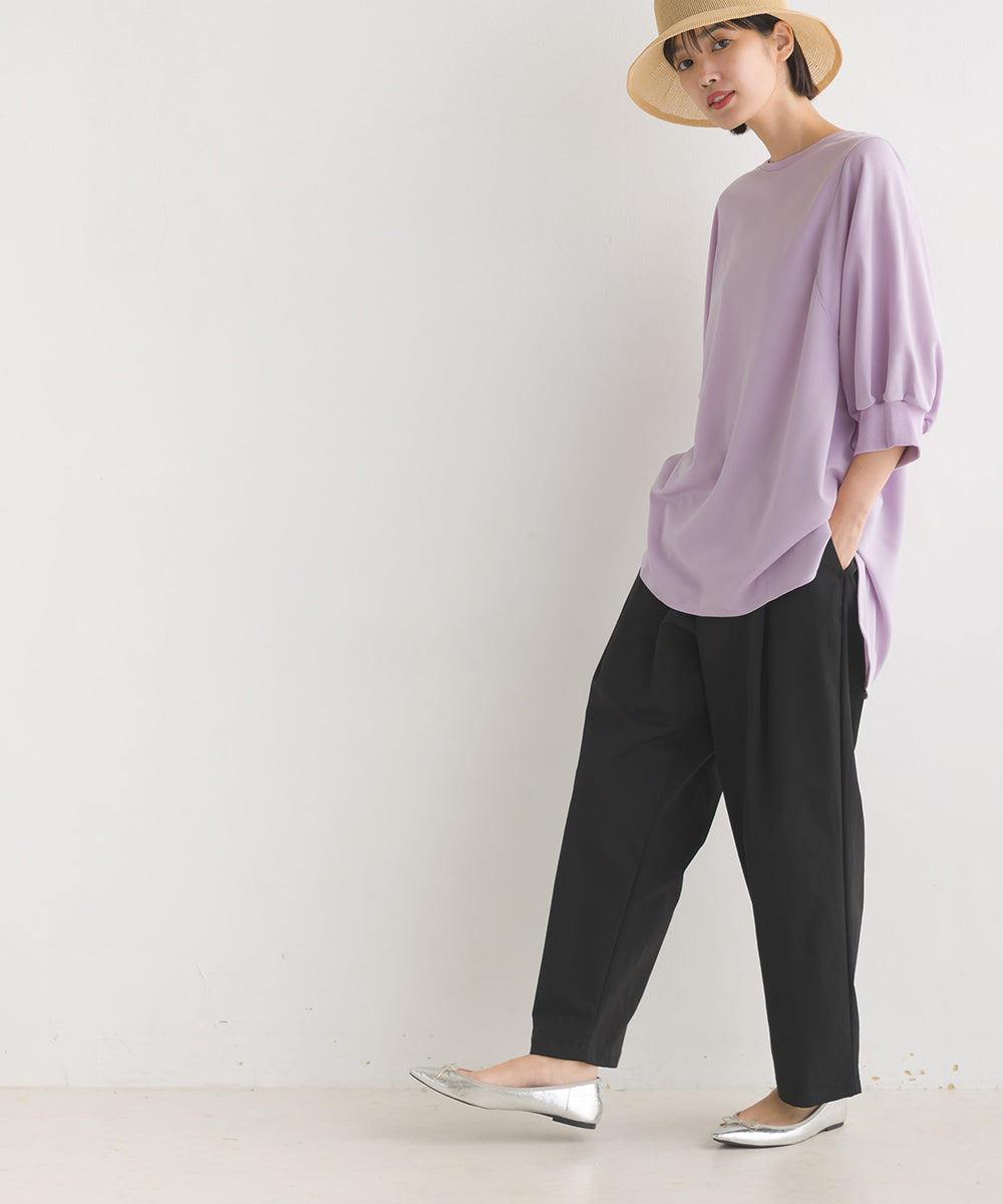 【OMNES】アムンゼン(梨地) バックヘンリーネックプルオーバー6分袖【7123-5391】