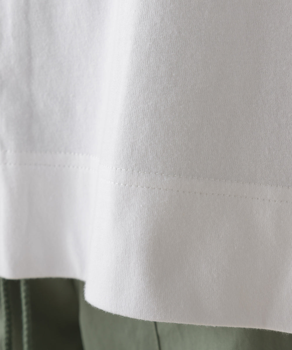 【OMNES】コンビフレアスリーブ5分袖プルオーバー【7123-5399】