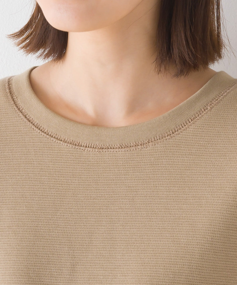 【OMNES】リップルダブルフェイス 裾ラウンド長袖Tシャツ【7123-5405】