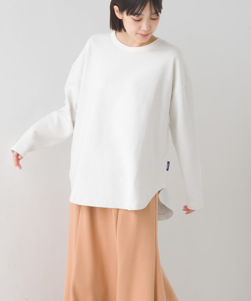 【OMNES】リップルダブルフェイス 裾ラウンド長袖Tシャツ【7123-5405】