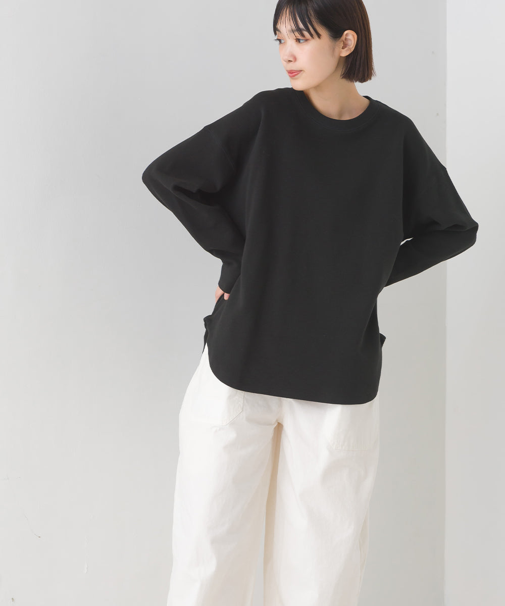 【OMNES】リップルダブルフェイス 裾ラウンド長袖Tシャツ【7123-5405】