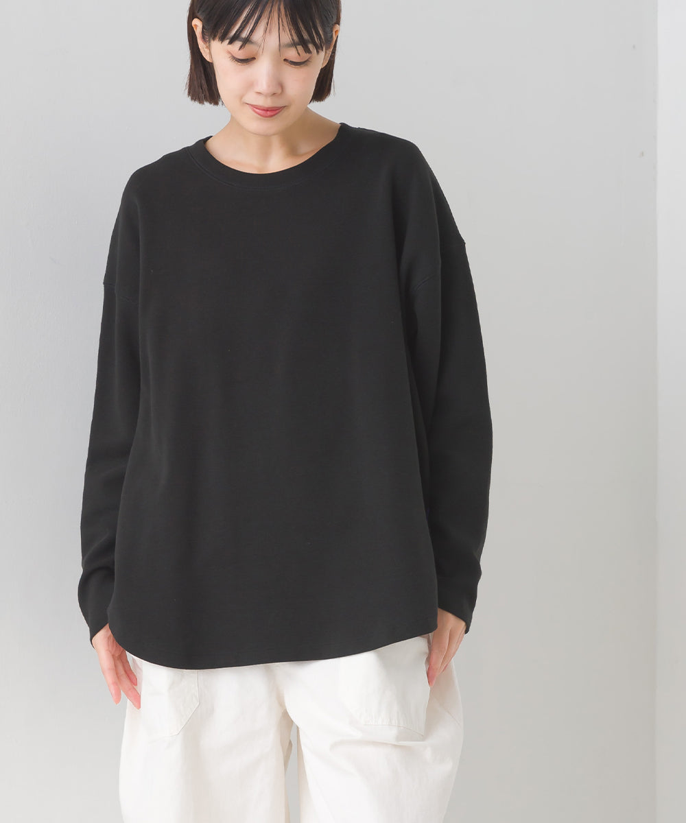 【OMNES】リップルダブルフェイス 裾ラウンド長袖Tシャツ【7123-5405】