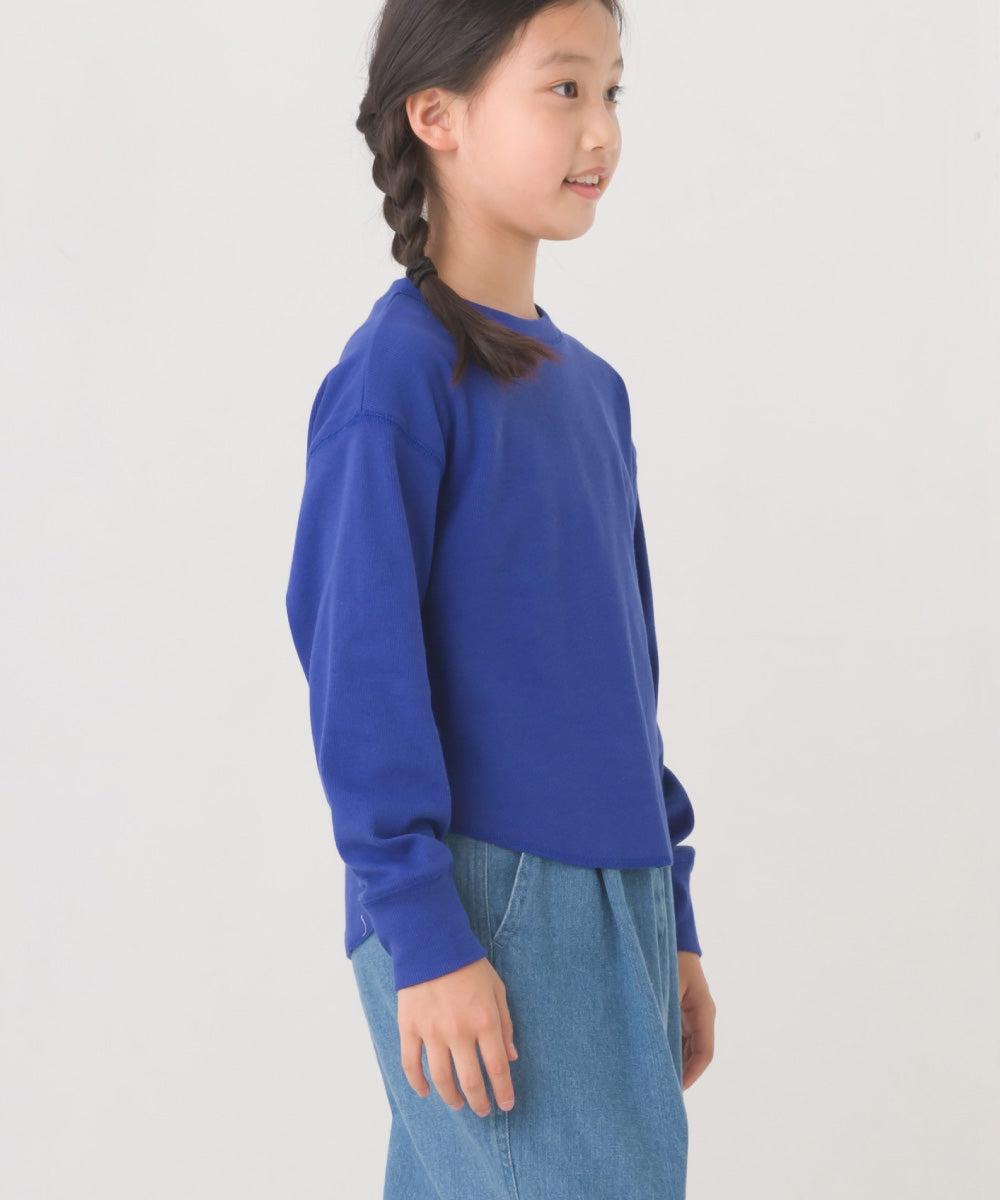 【OMNES】キッズ リブ裾ラウンドプルオーバー 長袖Tシャツ【7123-5410】