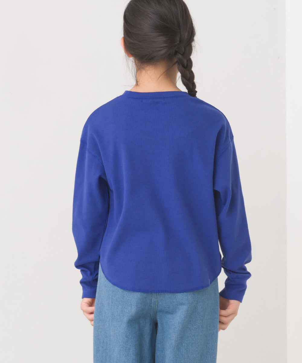 【OMNES】キッズ リブ裾ラウンドプルオーバー 長袖Tシャツ【7123-5410】