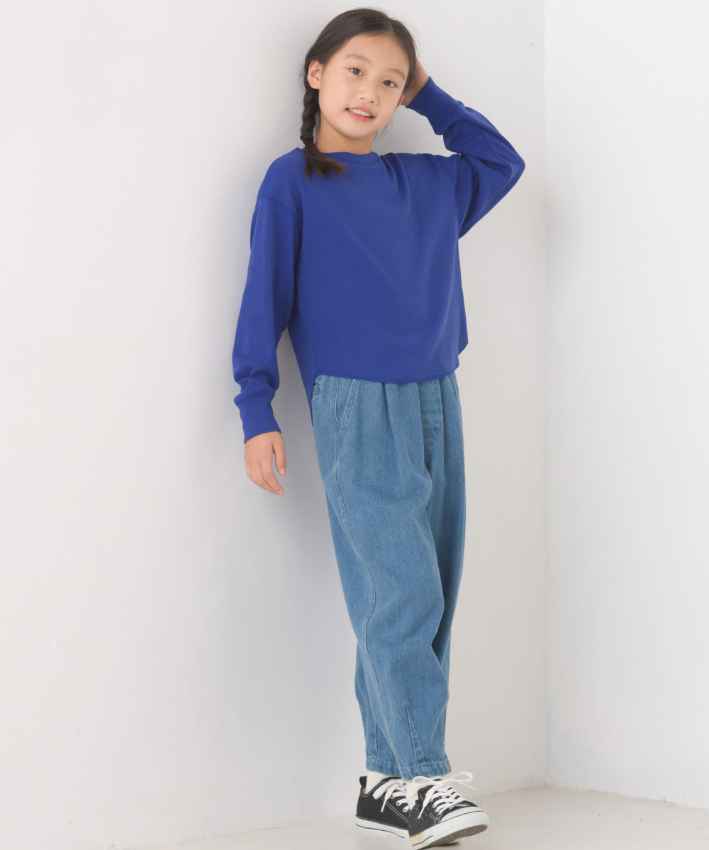 【OMNES】キッズ リブ裾ラウンドプルオーバー 長袖Tシャツ【7123-5410】
