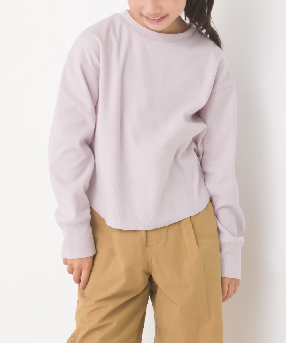 【OMNES】キッズ リブ裾ラウンドプルオーバー 長袖Tシャツ【7123-5410】