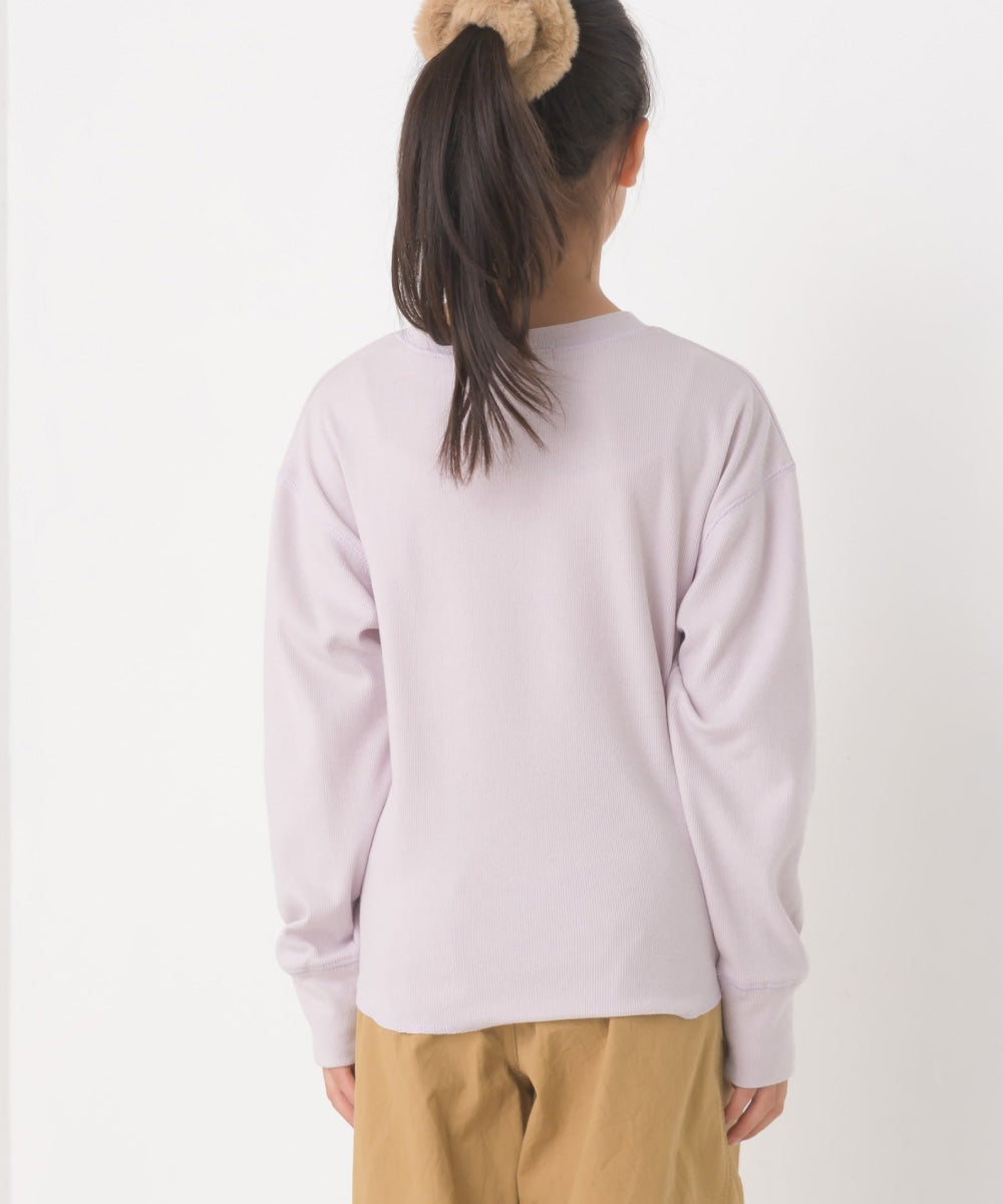 【OMNES】キッズ リブ裾ラウンドプルオーバー 長袖Tシャツ【7123-5410】