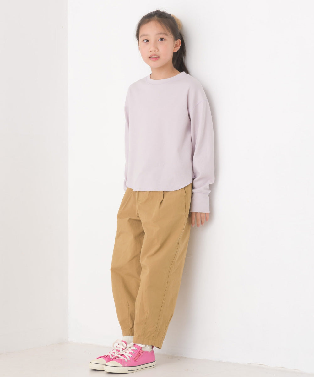 【OMNES】キッズ リブ裾ラウンドプルオーバー 長袖Tシャツ【7123-5410】