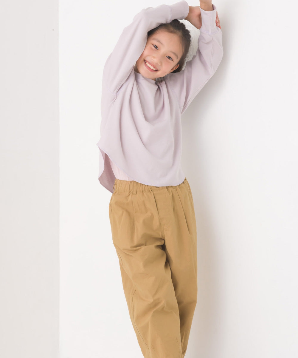 【OMNES】キッズ リブ裾ラウンドプルオーバー 長袖Tシャツ【7123-5410】