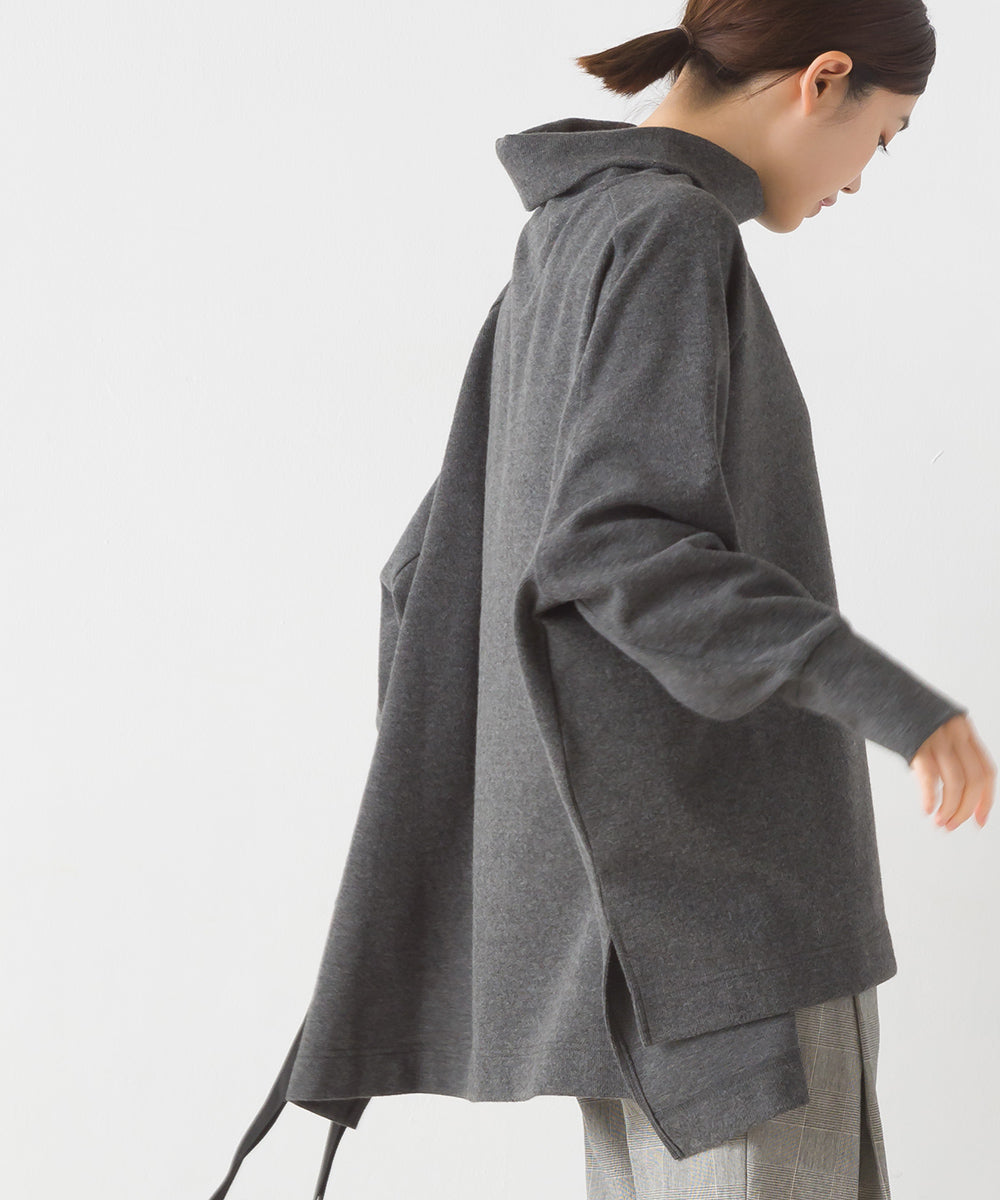 【OMNES】ニットリブ ワイドシルエットタートル 長袖【7123-5431】