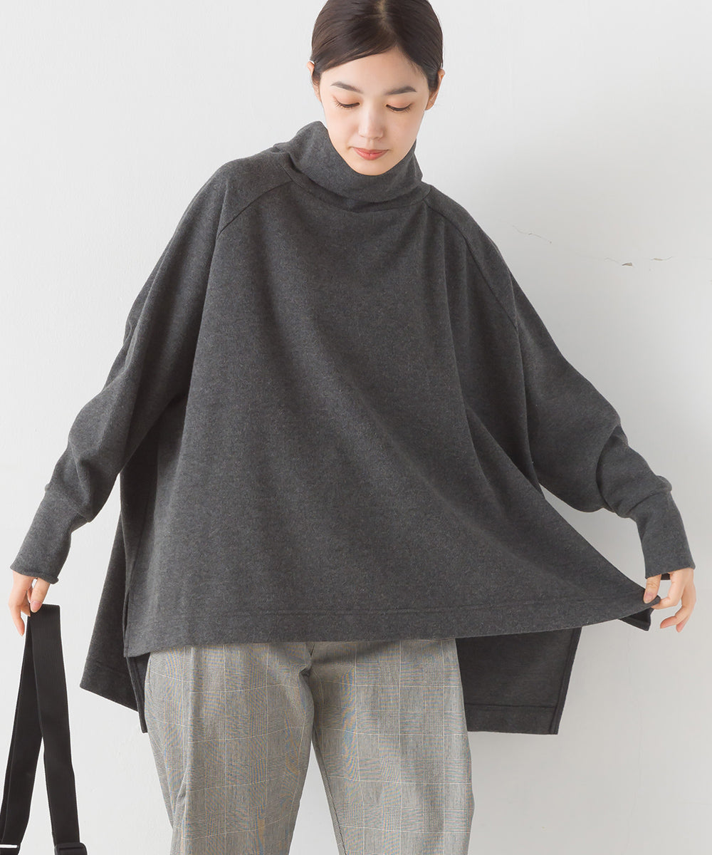 【OMNES】ニットリブ ワイドシルエットタートル 長袖【7123-5431】