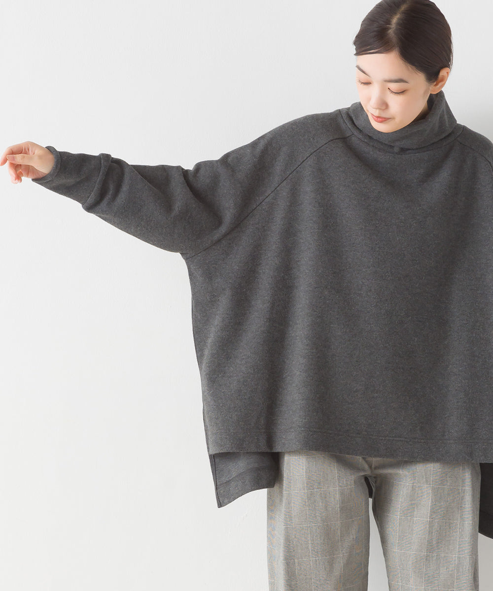 【OMNES】ニットリブ ワイドシルエットタートル 長袖【7123-5431】