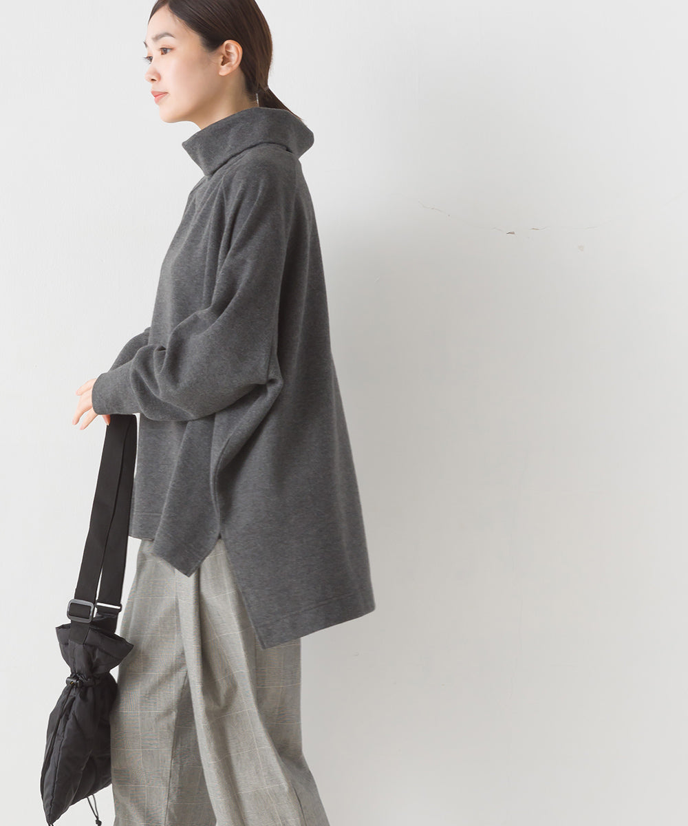 【OMNES】ニットリブ ワイドシルエットタートル 長袖【7123-5431】