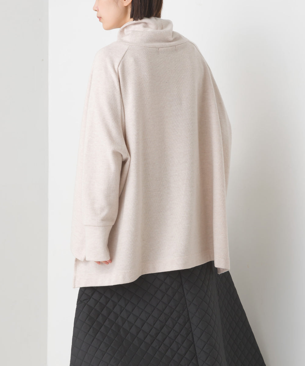 【OMNES】ニットリブ ワイドシルエットタートル 長袖【7123-5431】