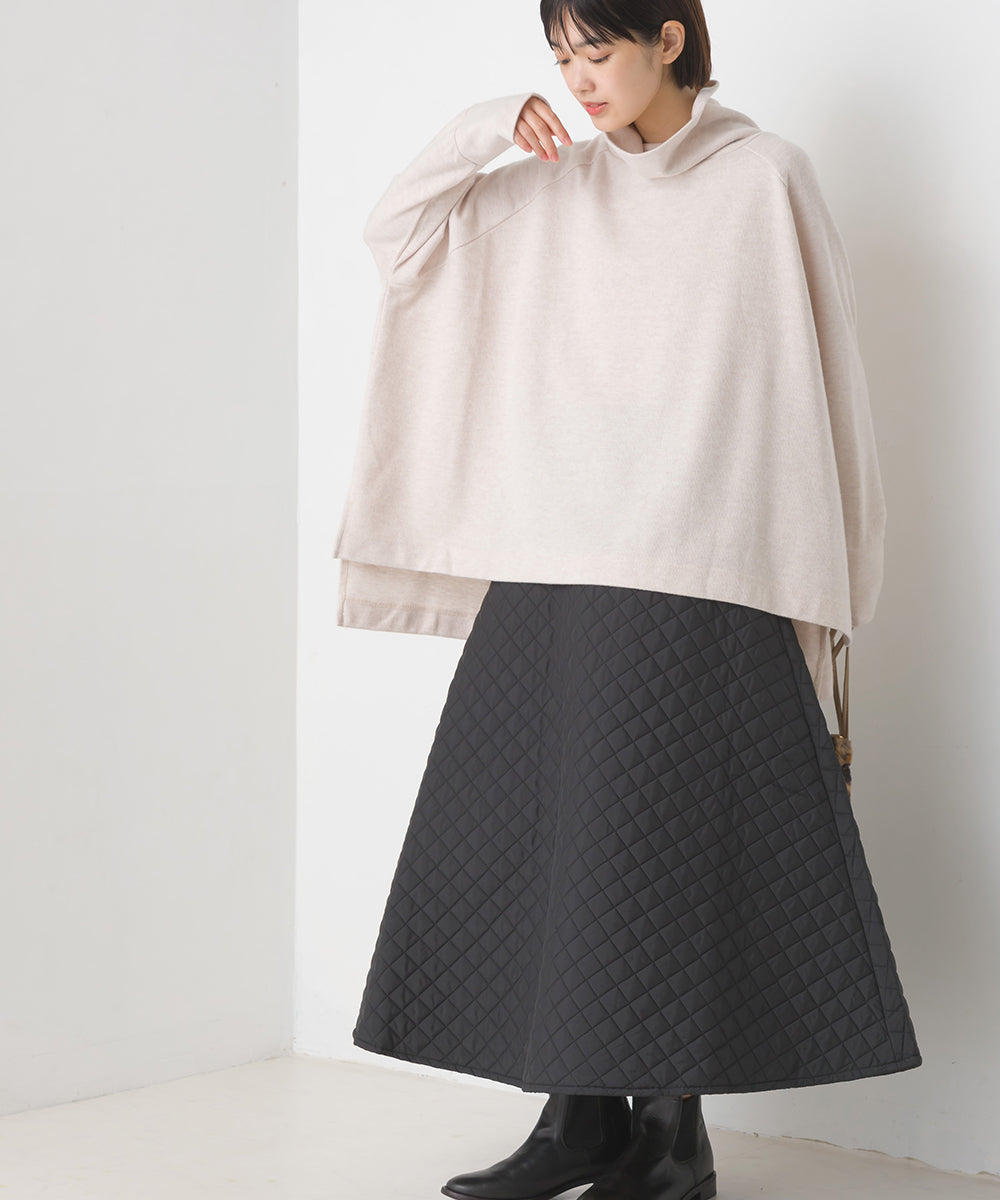 【OMNES】ニットリブ ワイドシルエットタートル 長袖【7123-5431】