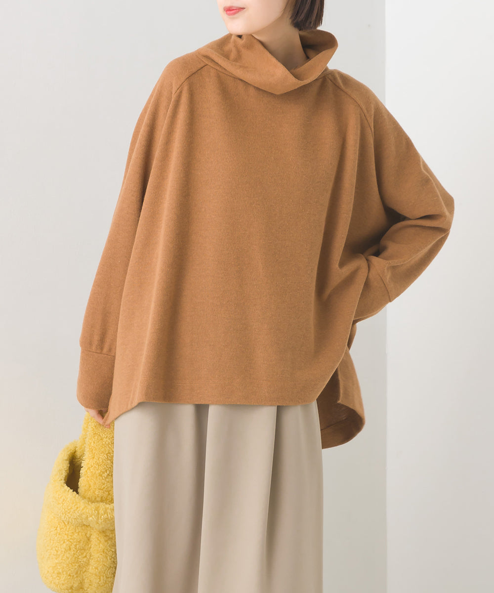 【OMNES】ニットリブ ワイドシルエットタートル 長袖【7123-5431】
