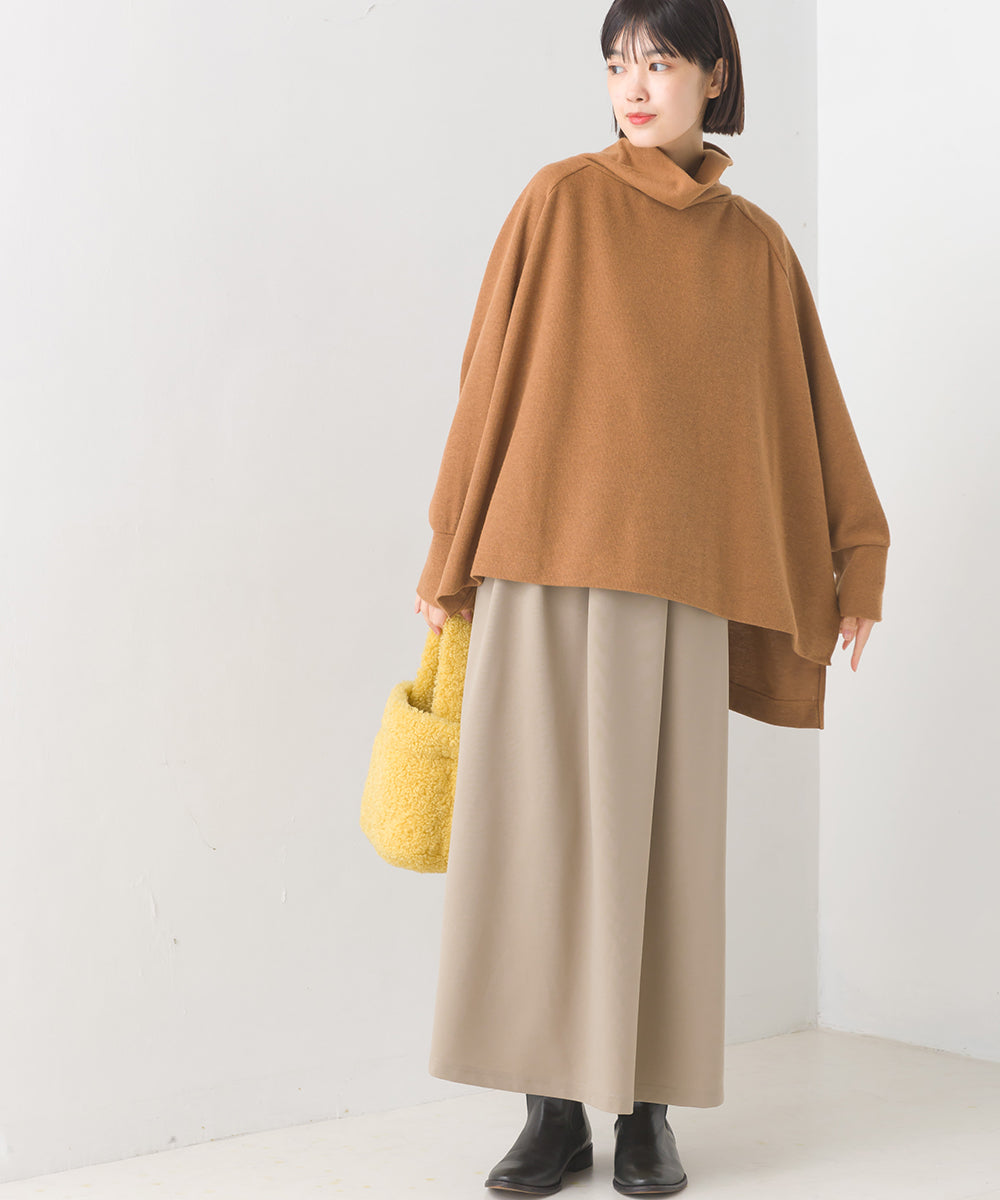 【OMNES】ニットリブ ワイドシルエットタートル 長袖【7123-5431】