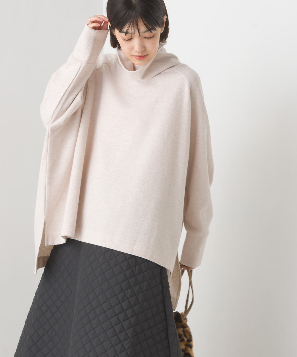 【OMNES】ニットリブ ワイドシルエットタートル 長袖【7123-5431】