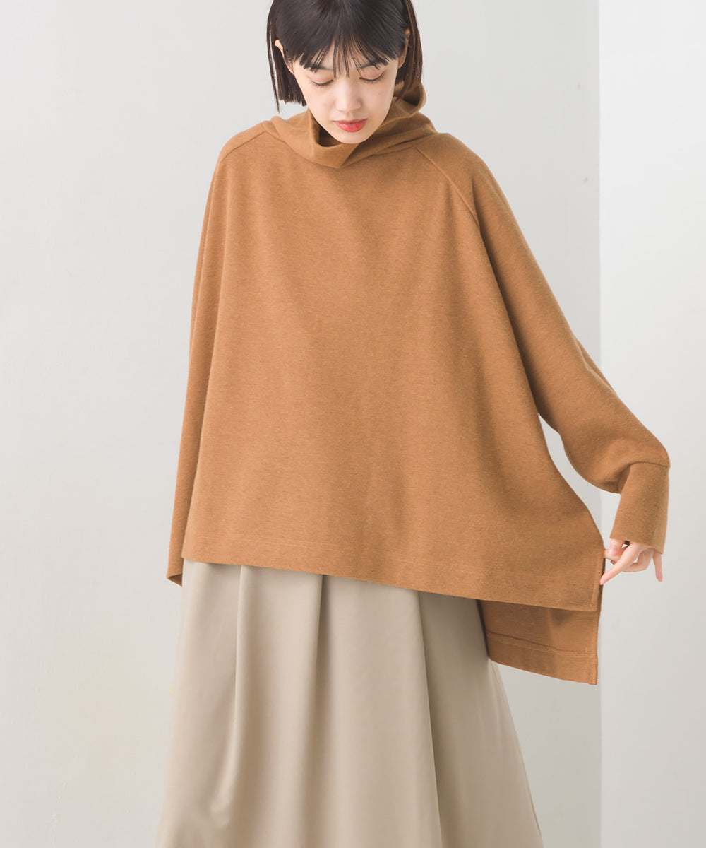 【OMNES】ニットリブ ワイドシルエットタートル 長袖【7123-5431】