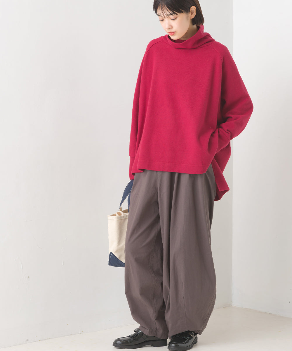 【OMNES】ニットリブ ワイドシルエットタートル 長袖【7123-5431】