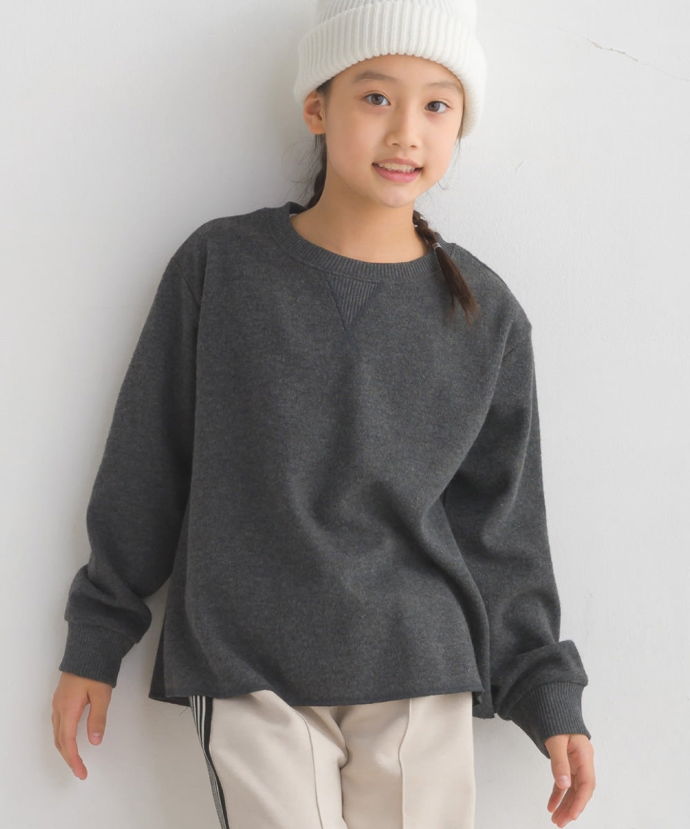 【OMNES】キッズ ニットリブ Aライン長袖プルオーバー【7123-5432】