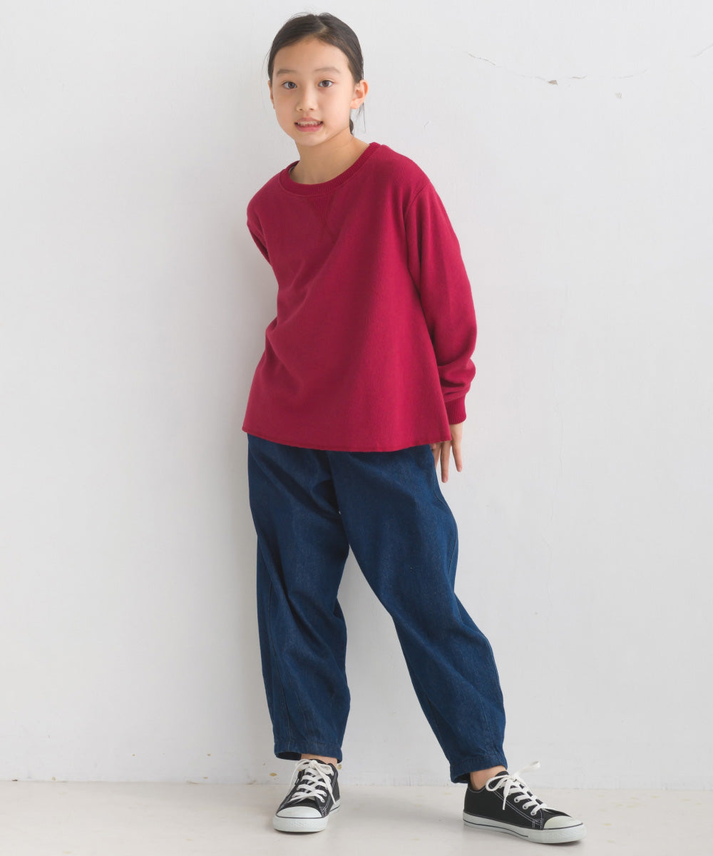 【OMNES】キッズ ニットリブ Aライン長袖プルオーバー【7123-5432】
