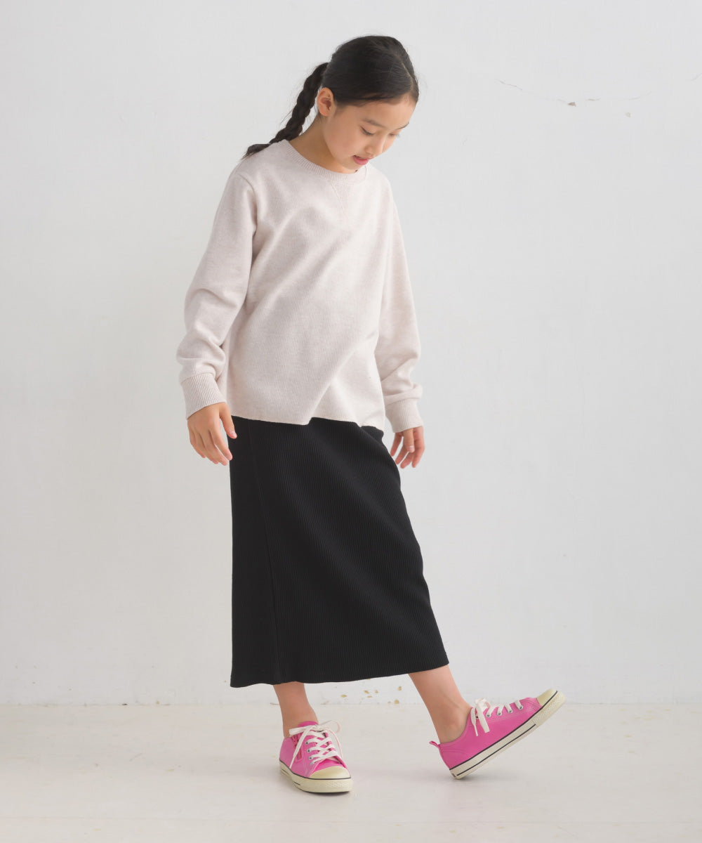 【OMNES】キッズ ニットリブ Aライン長袖プルオーバー【7123-5432】