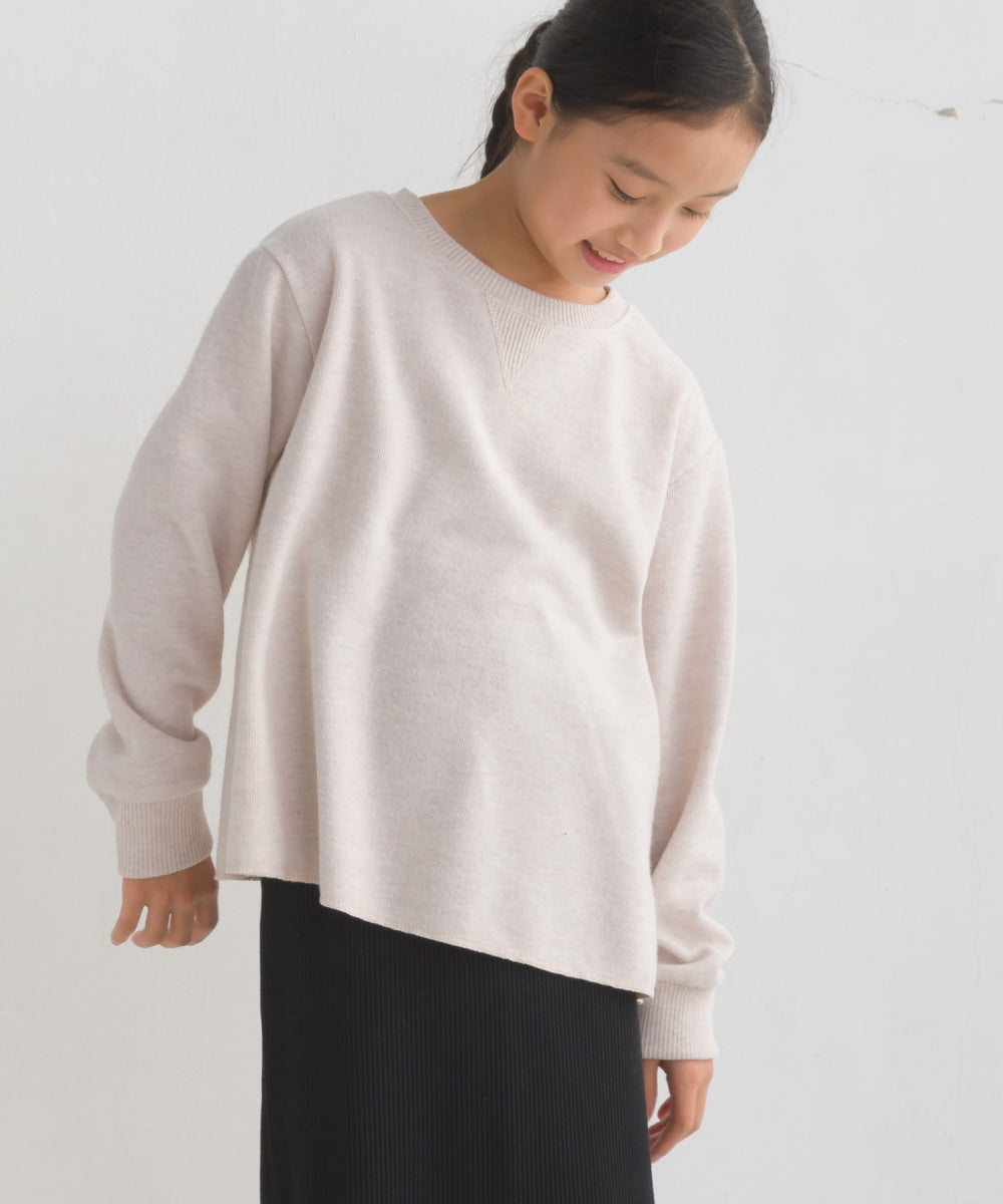 【OMNES】キッズ ニットリブ Aライン長袖プルオーバー【7123-5432】