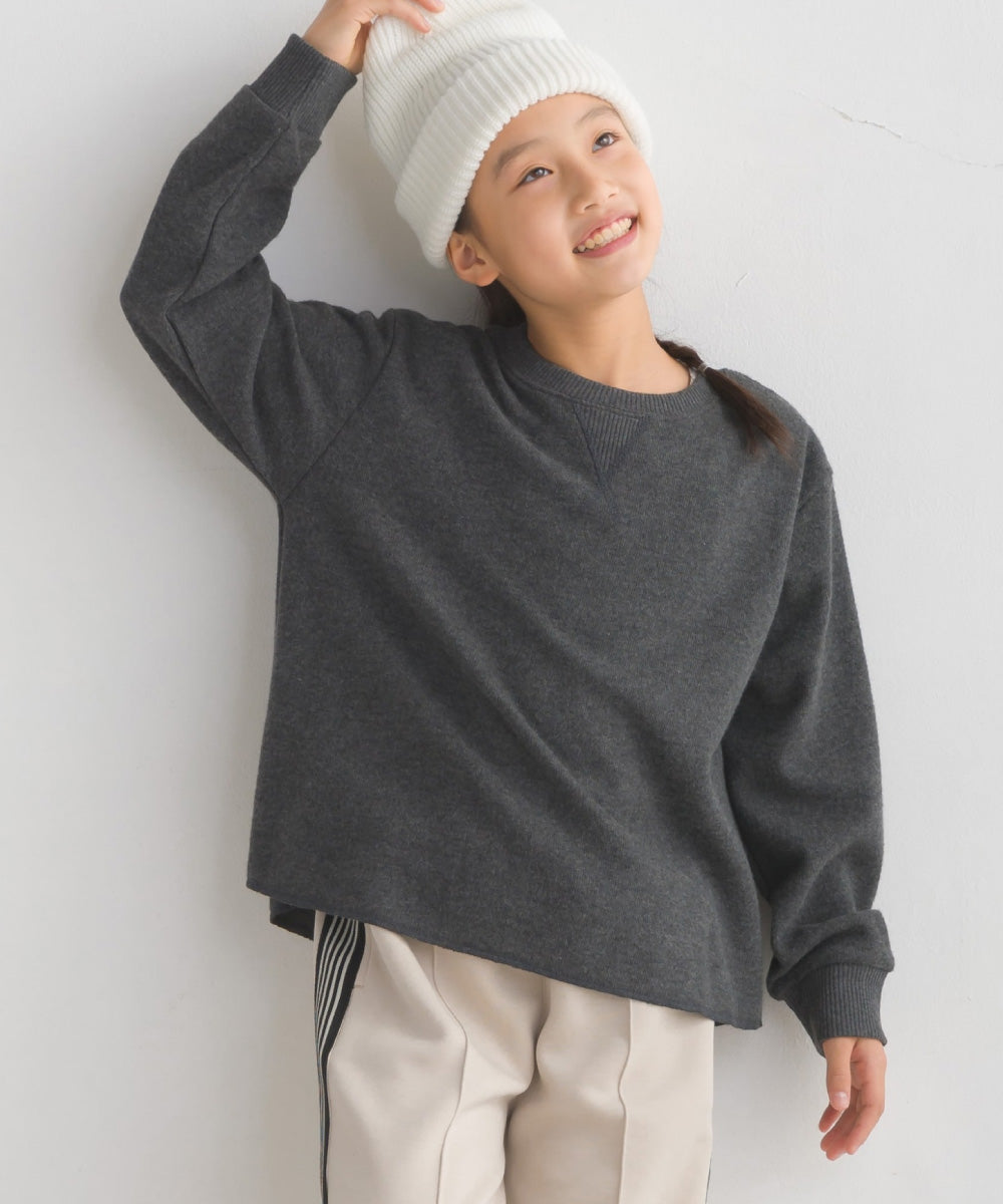 【OMNES】キッズ ニットリブ Aライン長袖プルオーバー【7123-5432】