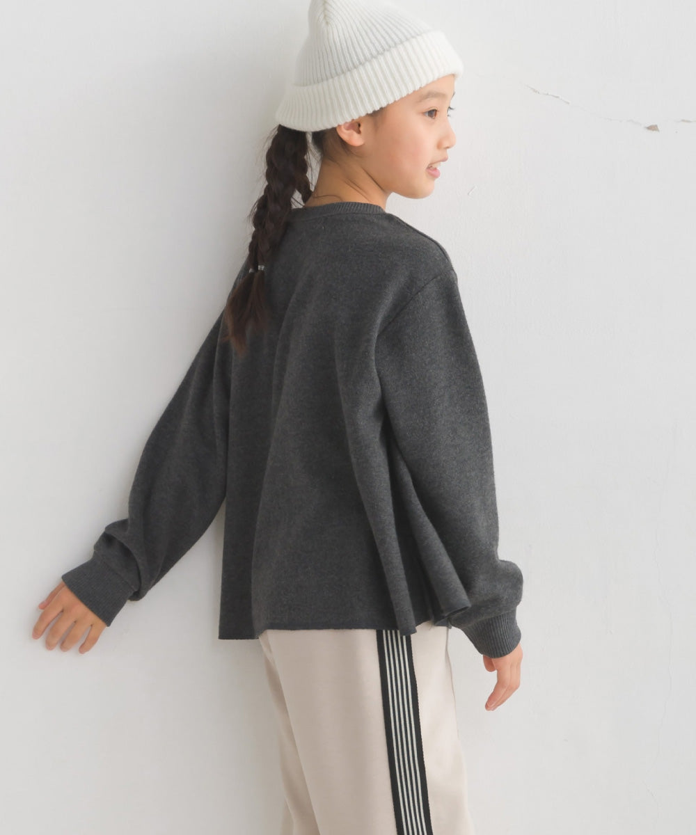 【OMNES】キッズ ニットリブ Aライン長袖プルオーバー【7123-5432】