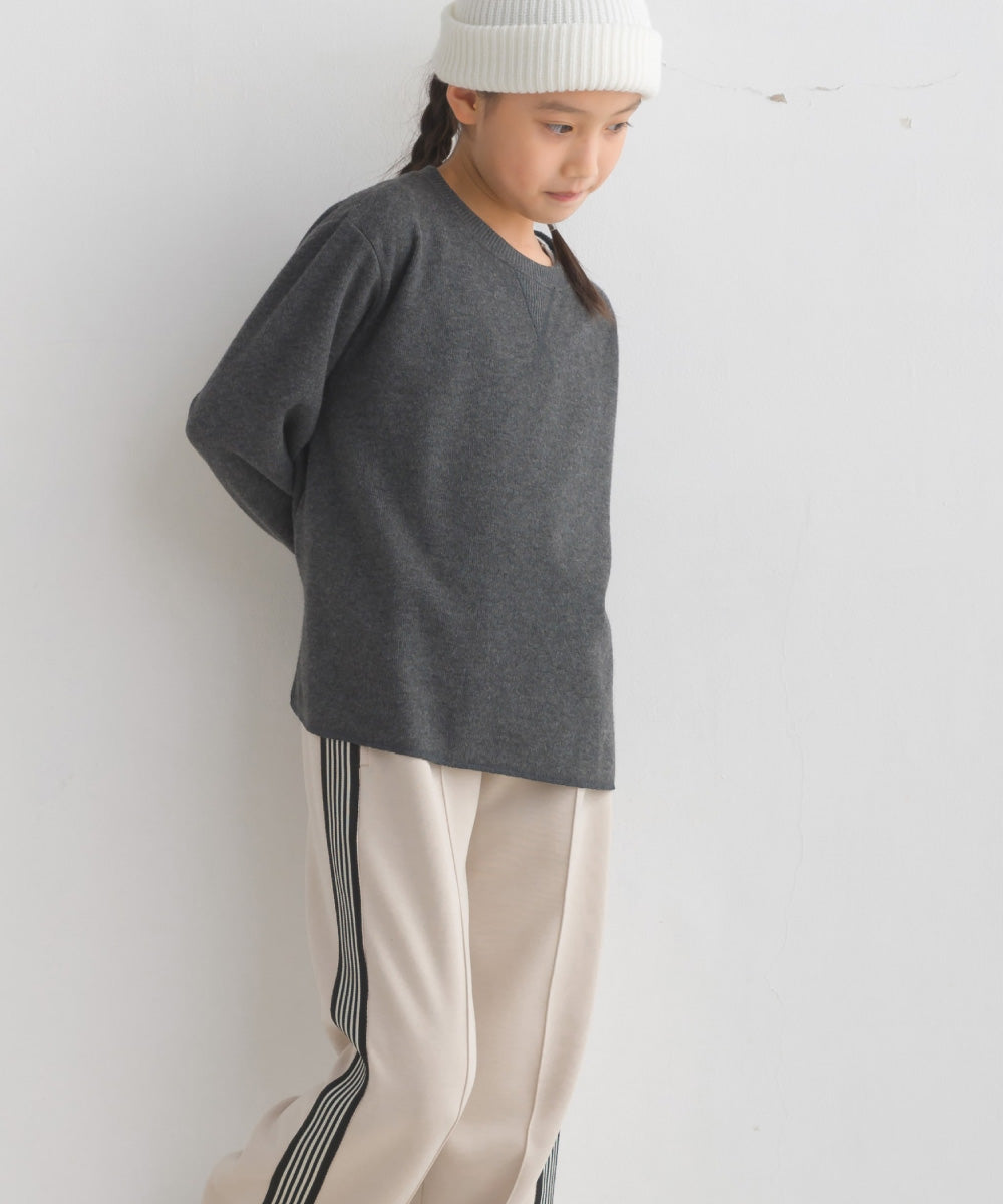 【OMNES】キッズ ニットリブ Aライン長袖プルオーバー【7123-5432】