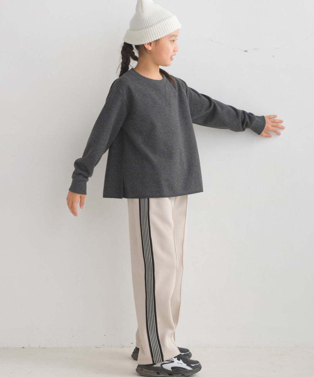 【OMNES】キッズ ニットリブ Aライン長袖プルオーバー【7123-5432】
