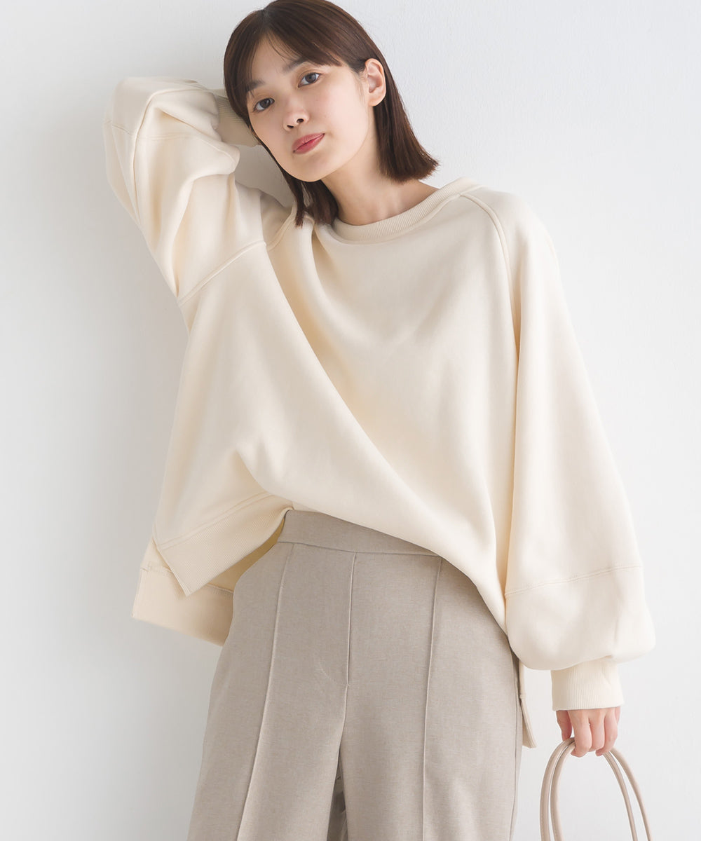 【OMNES】裏起毛スウェット ボリューム袖 長袖プルオーバー【7123-5454】