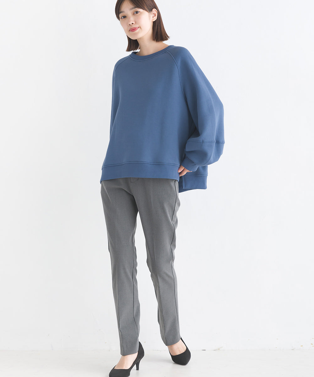 【OMNES】裏起毛スウェット ボリューム袖 長袖プルオーバー【7123-5454】