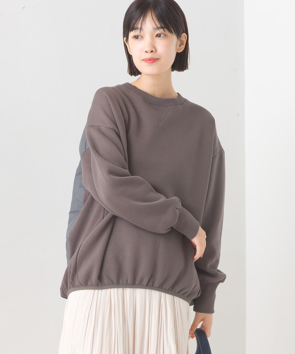 【OMNES】裏起毛スウェット バックキルト 長袖プルオーバー【7123-5455】