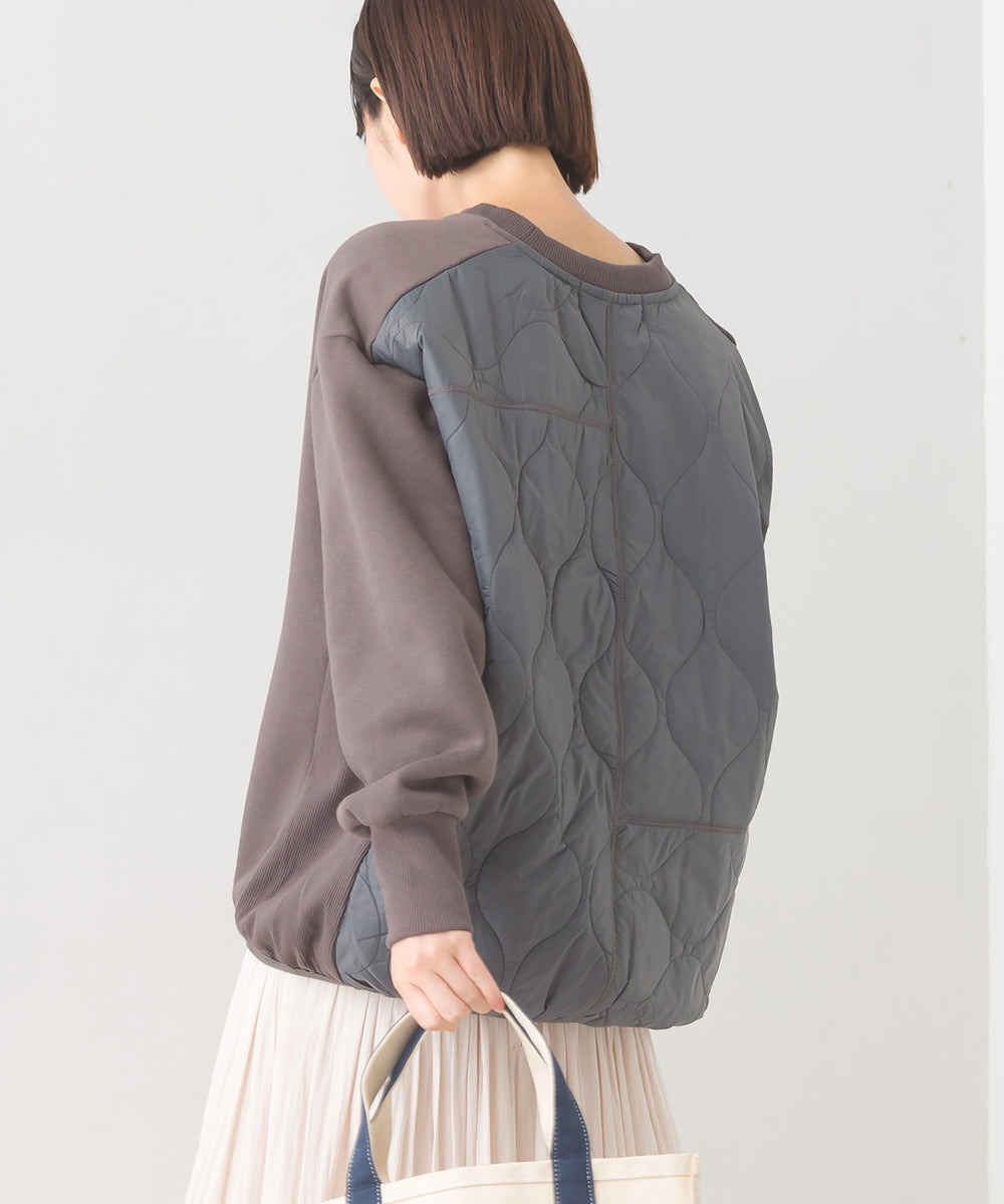 【OMNES】裏起毛スウェット バックキルト 長袖プルオーバー【7123-5455】