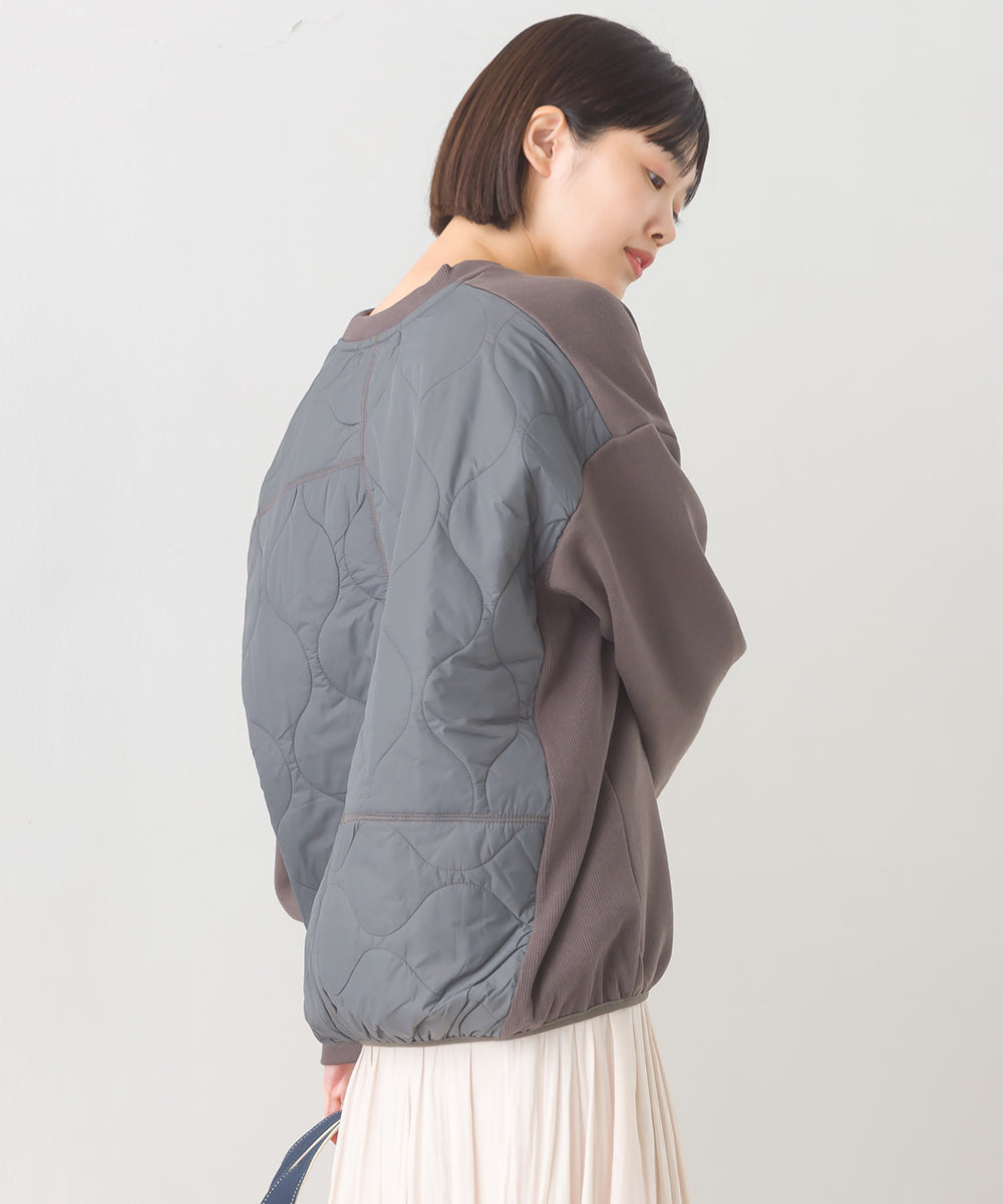 【OMNES】裏起毛スウェット バックキルト 長袖プルオーバー【7123-5455】
