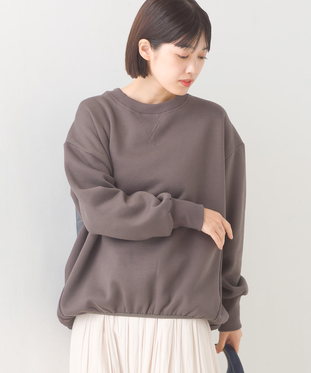 【OMNES】裏起毛スウェット バックキルト 長袖プルオーバー【7123-5455】
