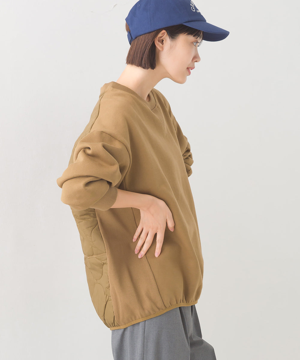 【OMNES】裏起毛スウェット バックキルト 長袖プルオーバー【7123-5455】