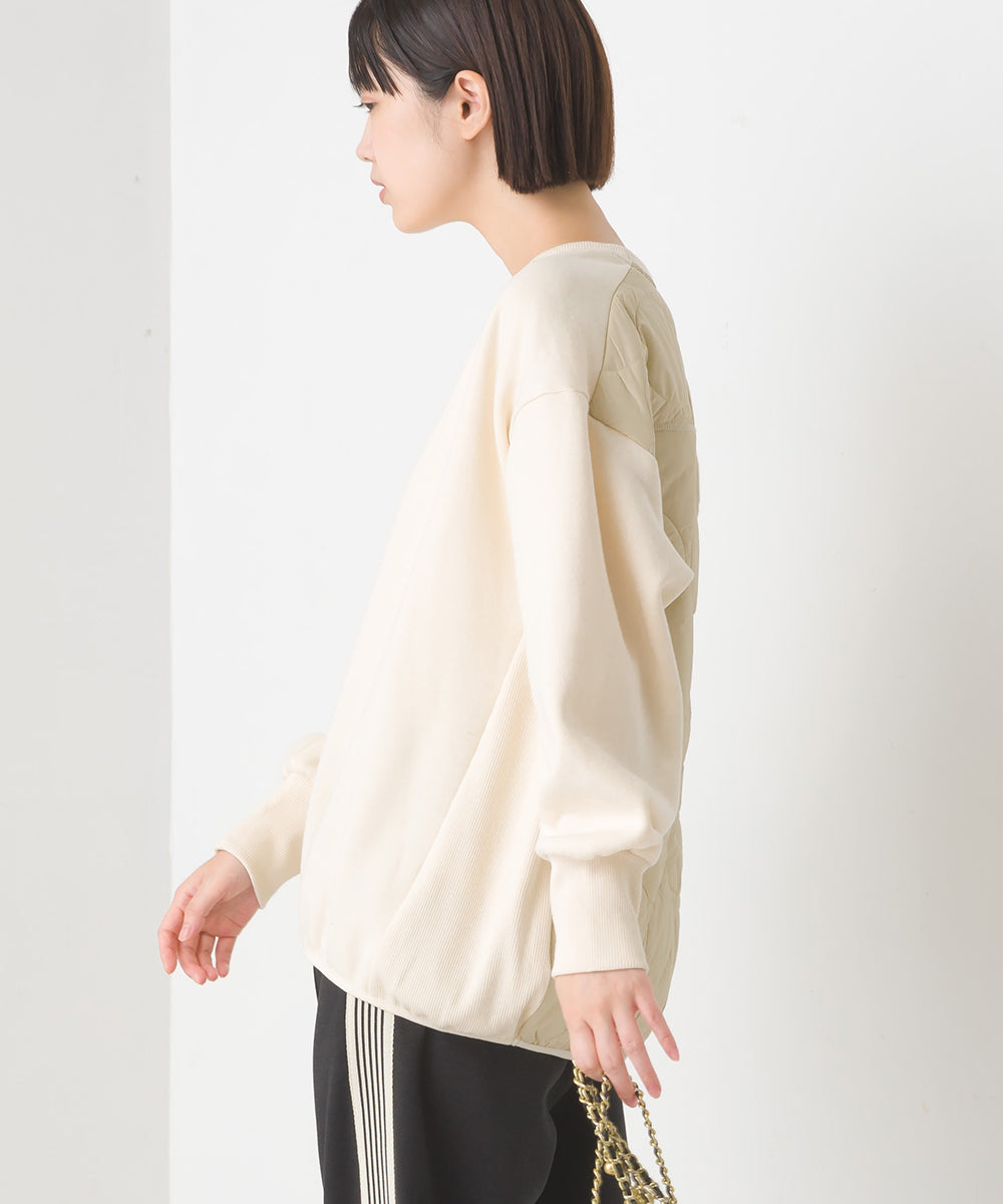 【OMNES】裏起毛スウェット バックキルト 長袖プルオーバー【7123-5455】