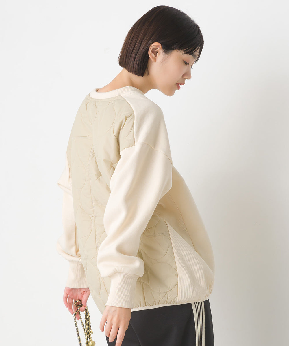 【OMNES】裏起毛スウェット バックキルト 長袖プルオーバー【7123-5455】