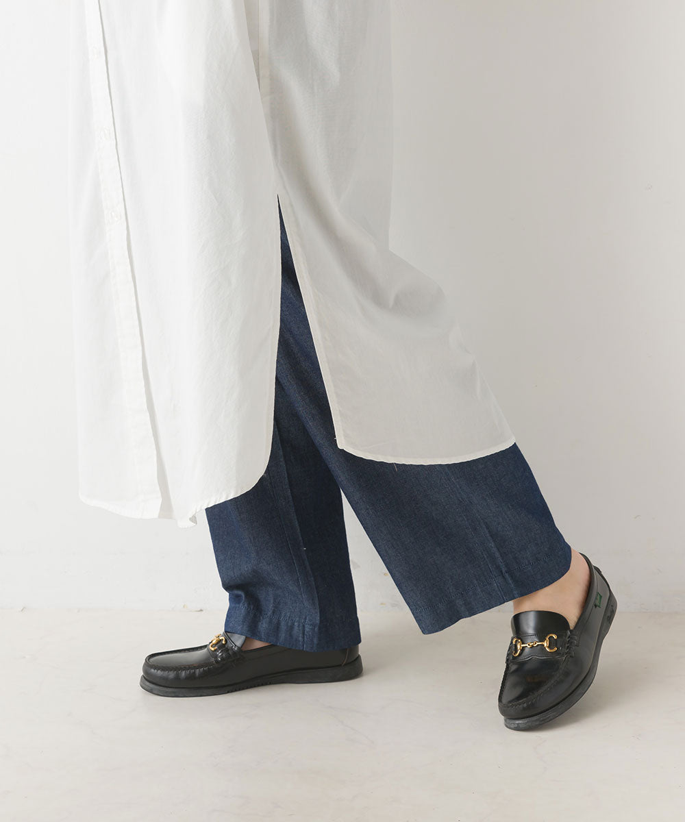 【OMNES】製品洗いコットンブロード ロングシャツワンピース 長袖【7123-9101】