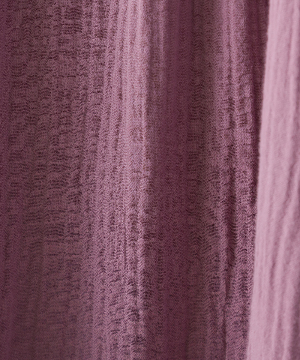 【OMNES】ダブルガーゼ 多ボタンギャザーワンピース【7123-9104】