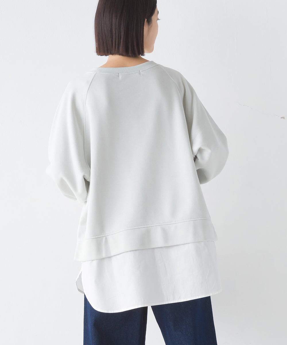 【OMNES】裏毛レイヤード風長袖プルオーバー【7124-5491】